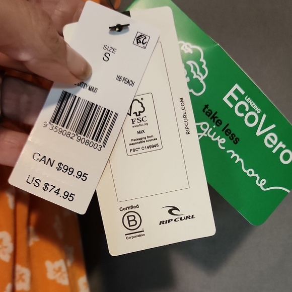 RIP Curl NWT Maxi Orange Floral Dress - Picture 2 of 11